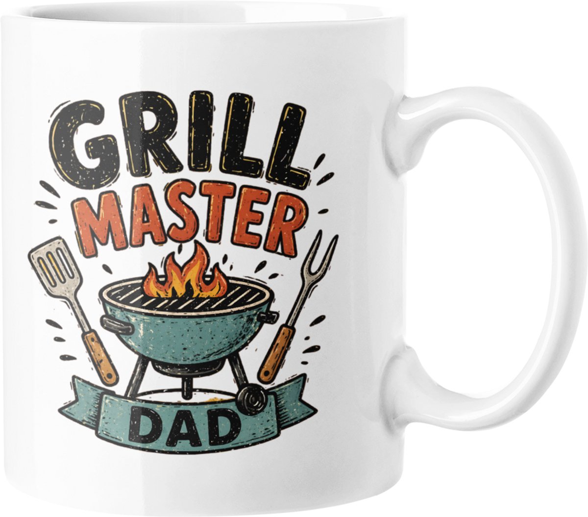 Grillmaster Dad Vintage Mok - Grappig BBQ Vaderdag Cadeau 330ml Keramische Koffiemok