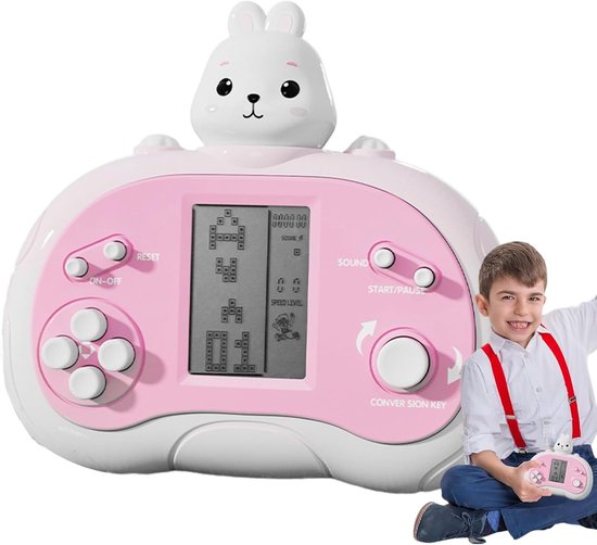 Draagbaar videospel, draagbare spelconsole, spelconsole voor schattige huisdieren, console voor en volwassenen, retro console met klassieke games