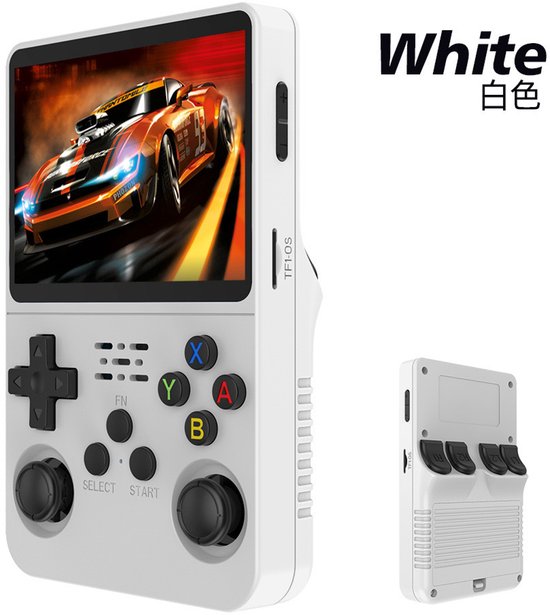 2025 Nieuwe Retro Handheld Game Console, 20000+ HD Games Mini Retro Video Console, 3,5 inch IPS-scherm, draagbare arcade video gaming console cadeau voor volwassenen -64GB (wit)