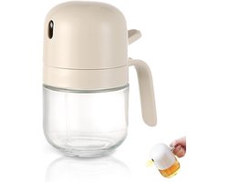 Glazen oliesproeier - Beheers de hoeveelheid olie - Olijfolie Sprayer - Oliefles - BBQ spray - Olie Pomp Bakspray - Cooking Spray - kan olie spuiten - 2 in 1 oliesproeier - Voor Airfryer, BBQ & Bakken - Minder olie - 300ml - Wit