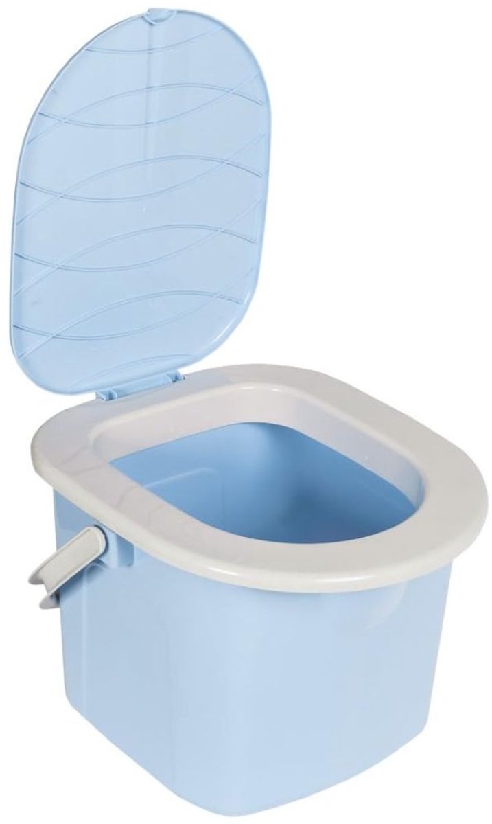 KAD® Draagbaar Toilet - Toiletemmer Met Deksel - Toiletemmer - Blauw - 26cm x 37cm x 26cm