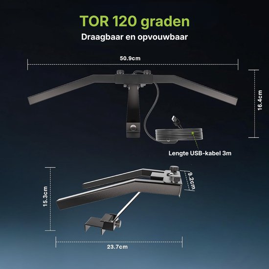 KAD® Dartbord Verlichting Led Surround - Dartbord Verlichting - Dartbord Lich - Zwart - ‎51cm x 51cm x 17cm van kad — afbeelding 2