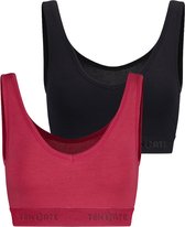ten Cate Dames Bra top 2-pack – Ondergoed voor dames – Maat XL – 2-PACK – Red/black – Comfortabel Katoen Ondergoed – Ademend & Zacht – Voordeelverpakking