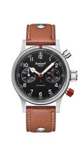 Hanhart Pioneer Mk II Horloge Zwart, lichtbruine band