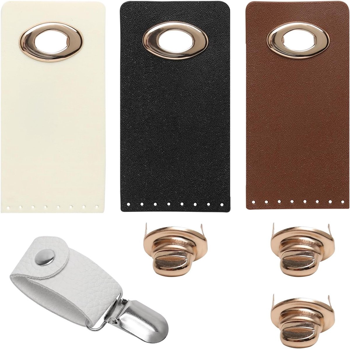 10 Stuks Leren Tasgespen, Sluitingen voor Handtassen, Laptops en Portemonnees met Snap Closure en Hoedclips