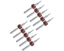Precisie Boor Set voor Micro PCBs - 1/8 Inch Shank, 0.1mm Snijkant, Tungsten Carbide voor CNC Freesmachines (10 Stuks)