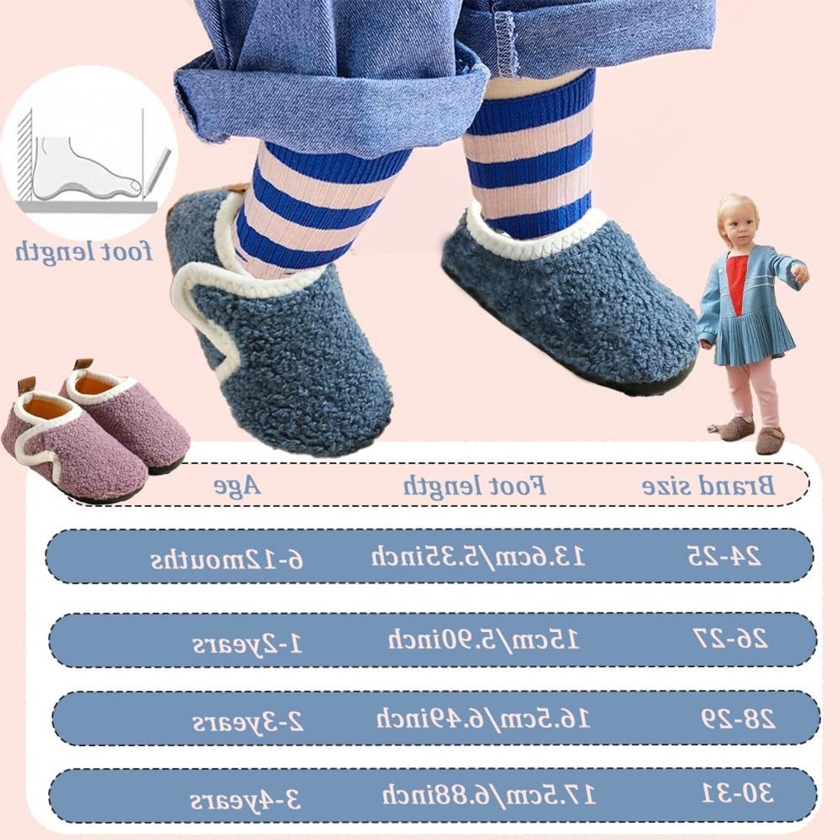 Zachte Fleece Baby Slippers voor Jongens en Meisjes met Antislip Zool - Warm en Comfortabel voor 0-4 Jaar, Ideaal voor Kruidende Kinderen en Binnenhuisgebruik