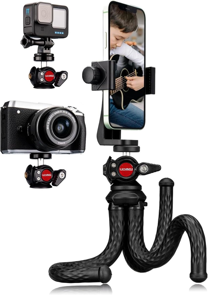 Flexibele 3-in-1 mini statief voor camera en smartphone - Lichtgewicht octopus tripod voor universele verrekijkers en fotografie