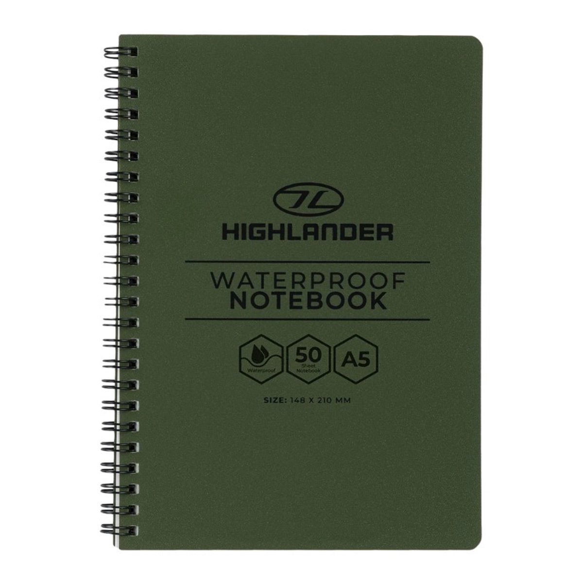 Highlander forces waterproof notitieboek A5, legergroen