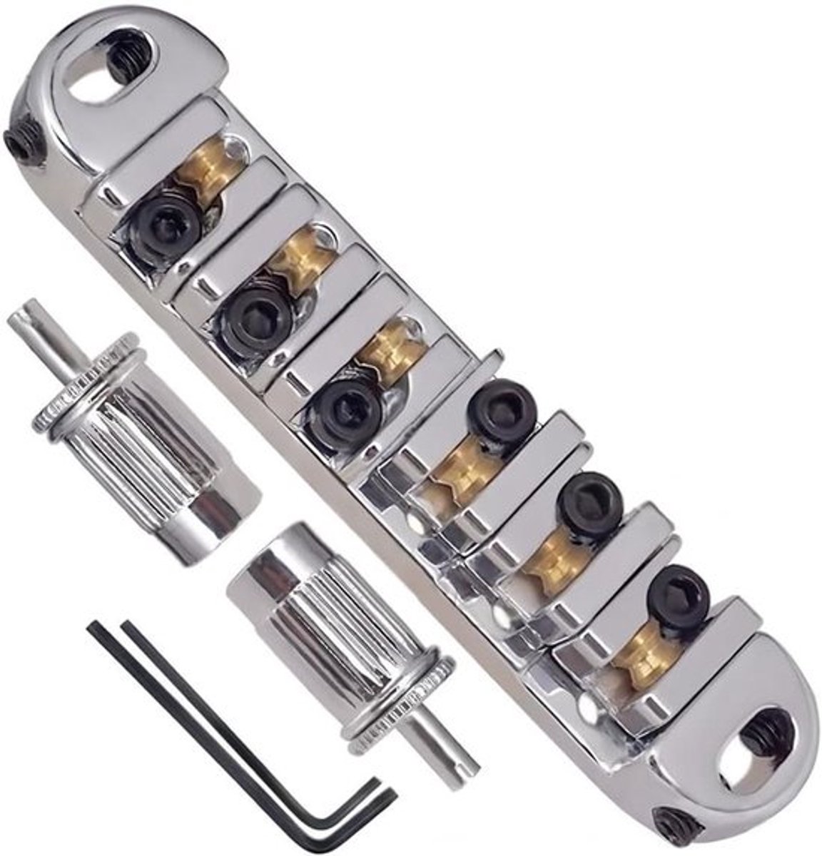 Zinklegering Roller-zadelbrug Vervanging voor LP SG Elektrische Gitaar - Zilver
