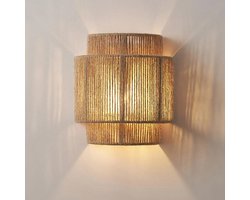 Rolu Wandlamp - Wandlamp Binnen – Wandlamp Kinderkamer – E27 – Max 60W - Handgeweven – Art Deco – Slaapkamer