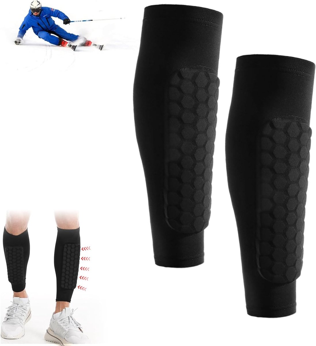 Shin Guards voor Voetbal en Sport, Anti-slip Scheenbeschermers voor Optimale Bescherming en Comfort, Geschikt voor Fietsen en Klimmen