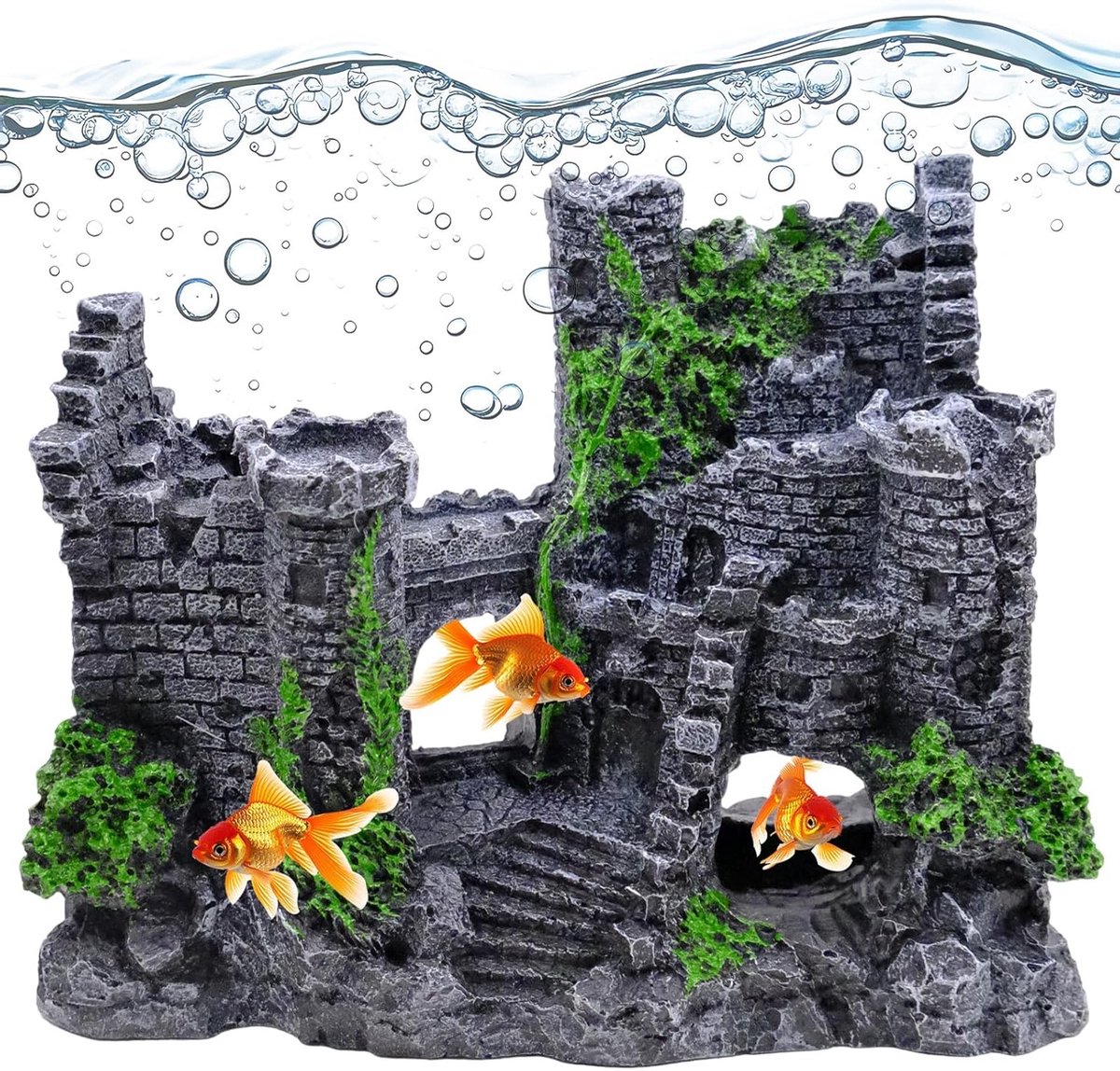 Grote Kasteel Decoratie voor Aquarium, Realistische Simulatie, Hars Ornamenten voor Vissen, Garnalen en Schildpadden