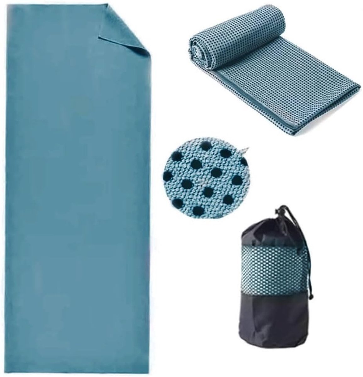 Absorberende Yogamat Handdoek voor Sneldrogende Yoga, Pilates en Gym Workouts - Inclusief Mesh Draagtas