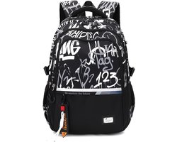 Schoolrugzakken - waterdichte rugzak tiener - 1 stuk 32L - voor laptop en A4 mappen - ideaal voor school reizen en universiteit - zwart