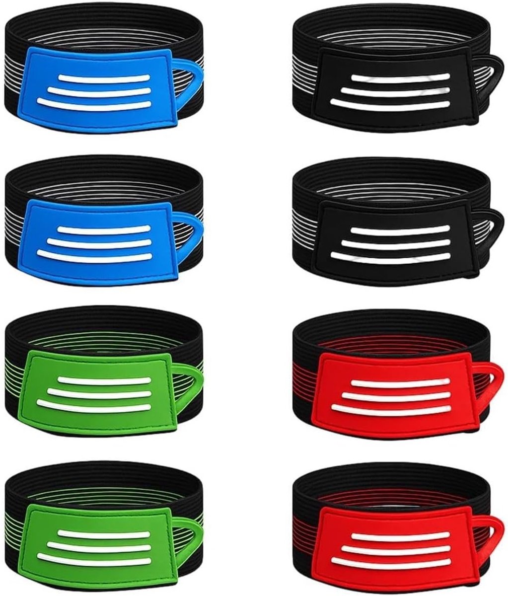 Set van 8 reflecterende broekklemmen met elastische broekbescherming voor fietsen, joggen en wandelen