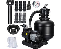 COIL Zandfilterpomp 8500 l/u (450W) – Zwembadpomp tot 35m³ – Zelfaanzuigende pomp - 7-wegklep met manometer – Geschikt voor zand en filterballen