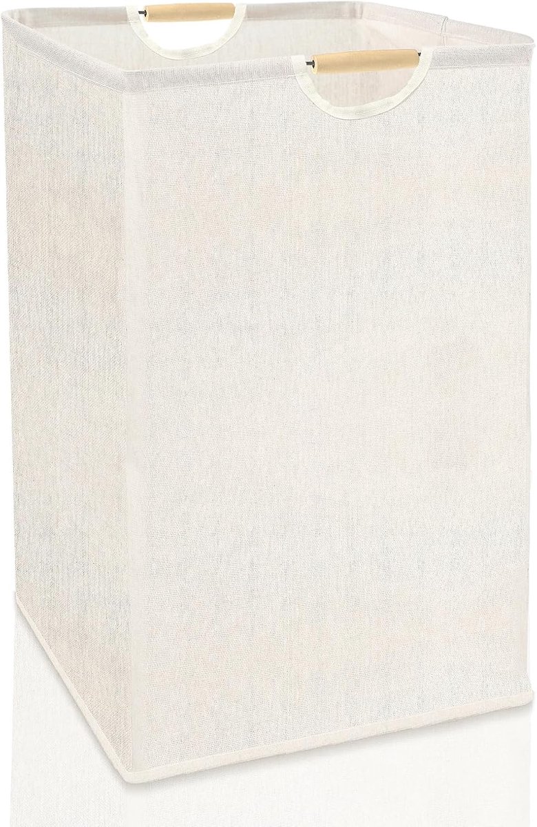 62L crèmekleurige wasmand 58×38×28 cm – voor wasgoed en kinderspeelgoed