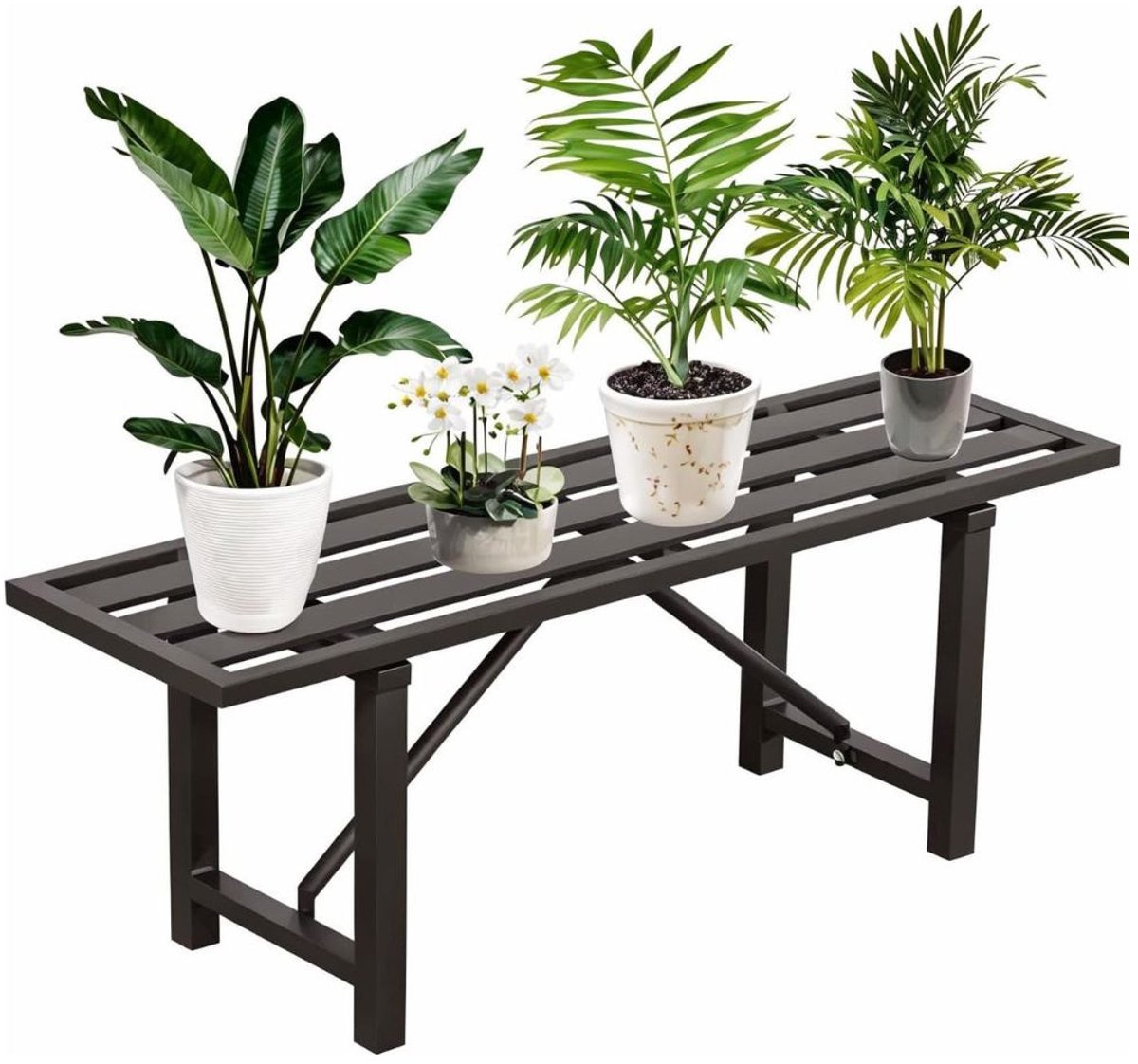 MRKK® Plantentafel - Plantenstandaard voor Binnen - Plantenzuil - Zwart