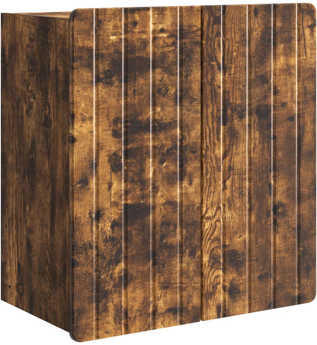 vidaXL Wandkast - Gerookt - eiken - 59 - x - 31 - x - 64 - cm - Bewerkt - hout Gerookt eiken