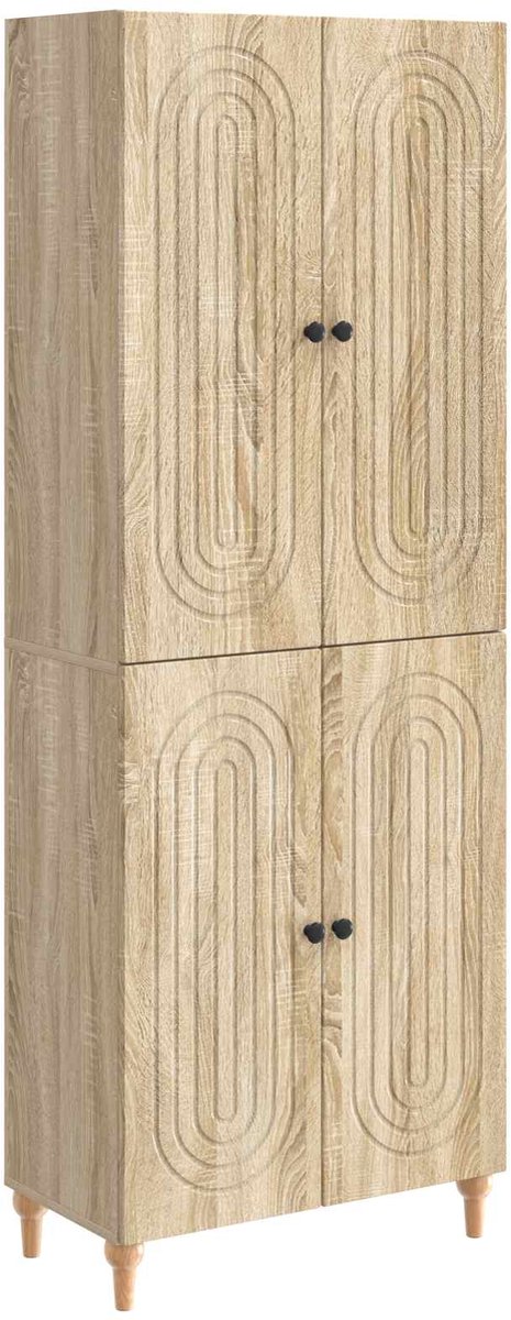 vidaXL Kast - Set - 2 - st - Bewerkt - hout Sonoma eiken