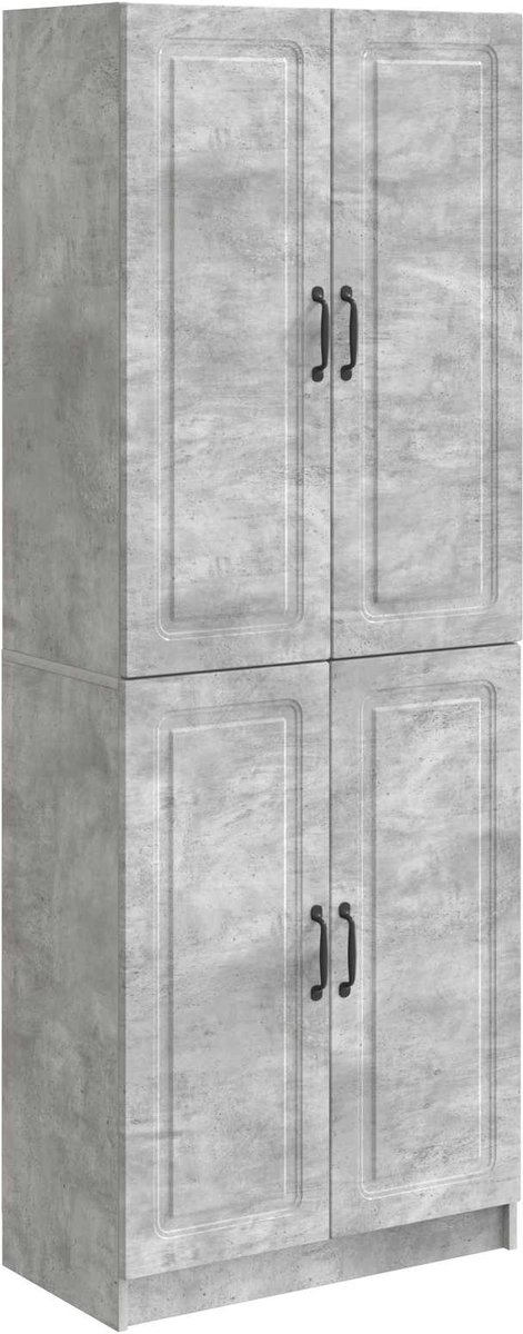 vidaXL Kast - Set - 2 - st - Betongrijs - 66 - x - 34,5 - x - 87 - cm - Bewerkt - hout