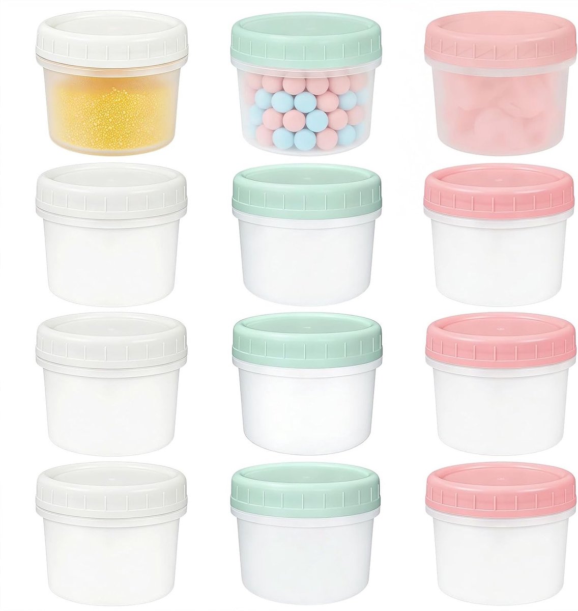 Set van 12 Stapelbare Lekvrije Opbergdozen met Deksel voor Snacks, Salades en Dips