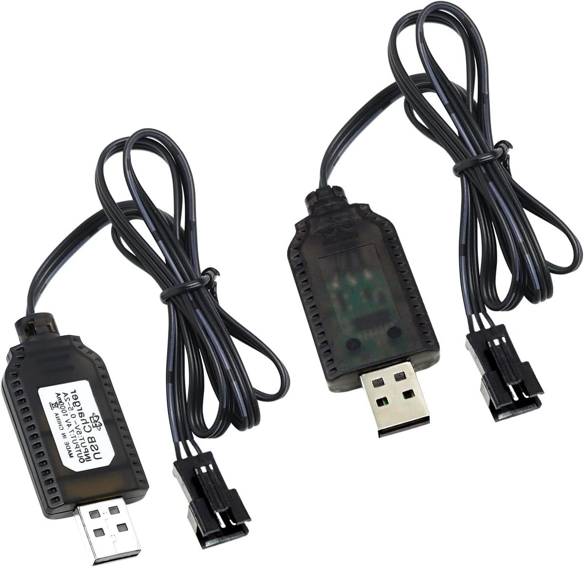 RC Batterij Oplader - USB Lader Drone - RC Apparaten Opladen - Overbelastingsbeveiliging - 2 stuks - Zwart
