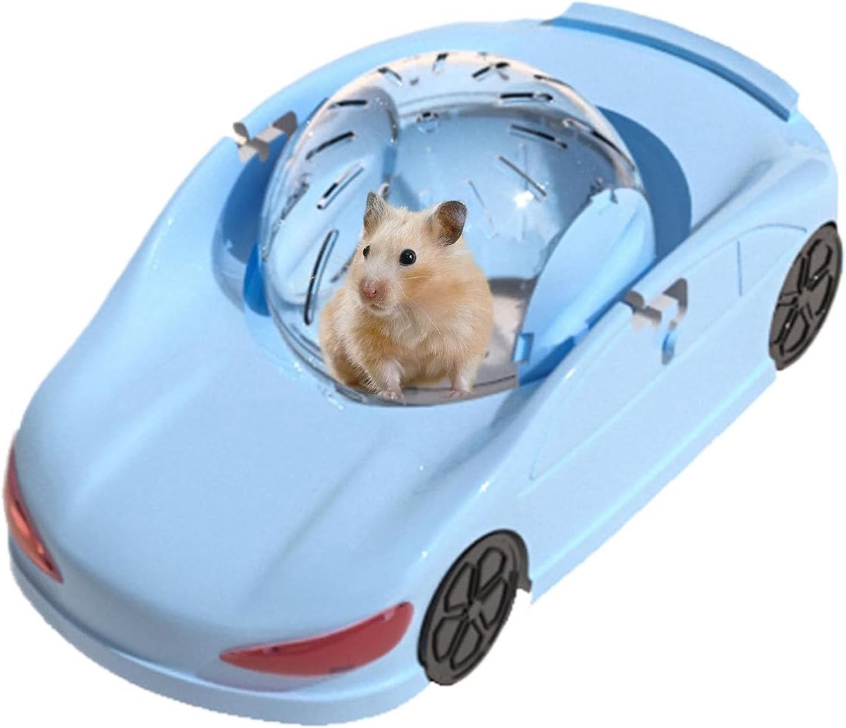 JeiibrZui Hamster Rollball Sportwagen - 29,5x16,5x12 cm - 1 Stuks Interactief Oefenbal - Blau En Roze Voor Goudhamster En Dwerghamster