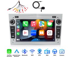 Junsun Plug & Play Android 15 Autoradio Geschikt Voor Opel Astra H Corsa C D Vectra C Zafira, Draadloze CarPlay & Andriod Auto, GPS Navigatiesystem, Bluetooth, 7 inch HD Touchscreen, Subwooferkabel, 2GB+64GB, WIFI, DSP, USB, Quad-core processor