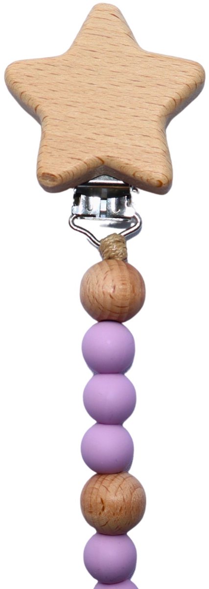 Zibbi Little Star Speenkoord Blush Purple - Luxe Siliconen Speenclip - BPA Vrij van Zibbi — afbeelding 4