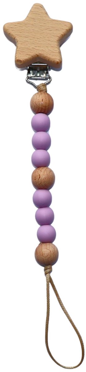 Zibbi Little Star Speenkoord Blush Purple – Luxe Siliconen Speenclip – BPA Vrij
