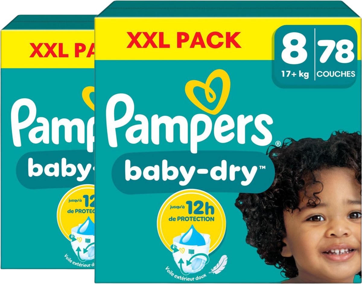 Pampers Baby-Dry luiers - Maat 8 - 156 (2 x 78) luiers (17+ KG)