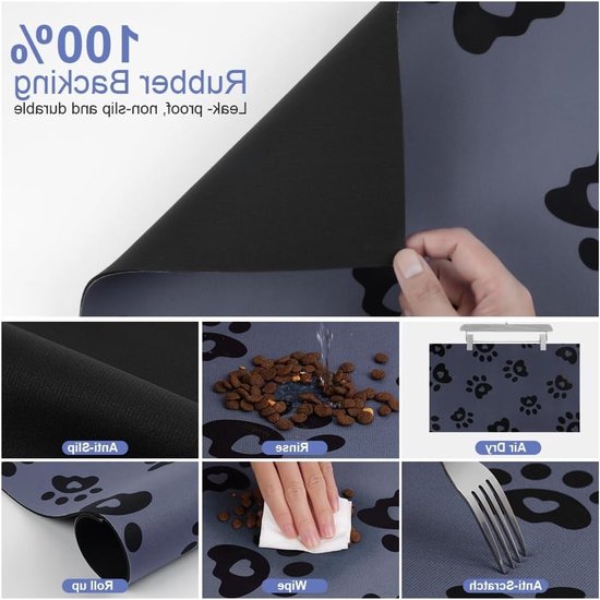 Absorberende Voer Mat voor Honden en Katten 40x60cm, Waterdicht en Antislip, Ideaal voor Eten en Drinkbakken, Vlekbestendig en Sneldrogend — afbeelding 2