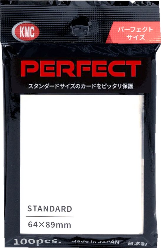 KMC Perfect Size sleeves, transparant, standaard formaat 64x89mm, 100 stuks.