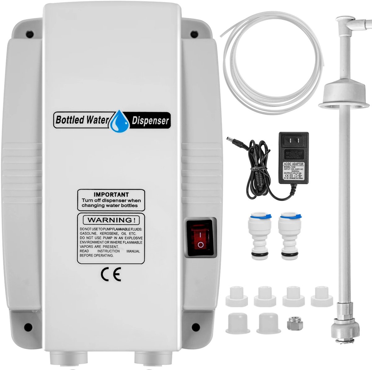 Waterpomp Dispensersysteem 35W - Flessenwater Pomp 40 PSI - Enkele Pijp Aansluiting - Geschikt voor Koelkast IJsmachine Koffiemachine Kraan - Automatische Stop - Stille Werking - PA66 Kunststof