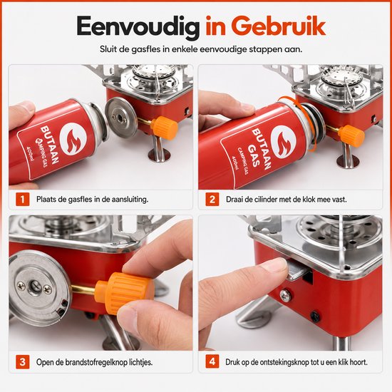 Goodly® camping kooktoestel - Butaangas - Noodpakket - Gas brander van Merkloos — afbeelding 5