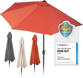 Parasol EASYmaxx, terre cuite, 270 x 140 cm, demi-sphère de parasol