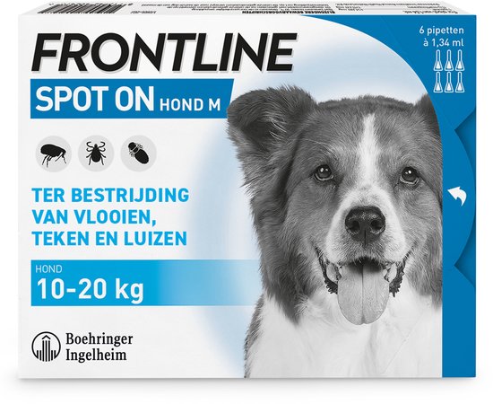 Frontline Spot On 2 Medium Hond Medium - Anti vlooien en tekenmiddel - 6 pip