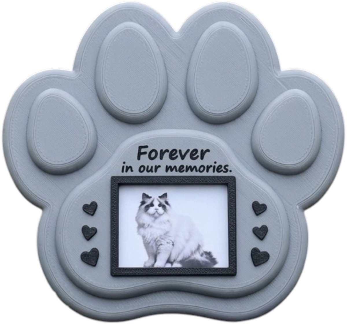 Gedenkplaat Huisdier – Poot Vorm met Fotolijst & Gravure – Hond & Kat – Tuin of Binnen