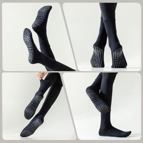 3 paar antislip pilates-sokken voor dames - yoga-sokken - maat 36-40 - sportsokken - klassieke dans van Merkloos — afbeelding 2