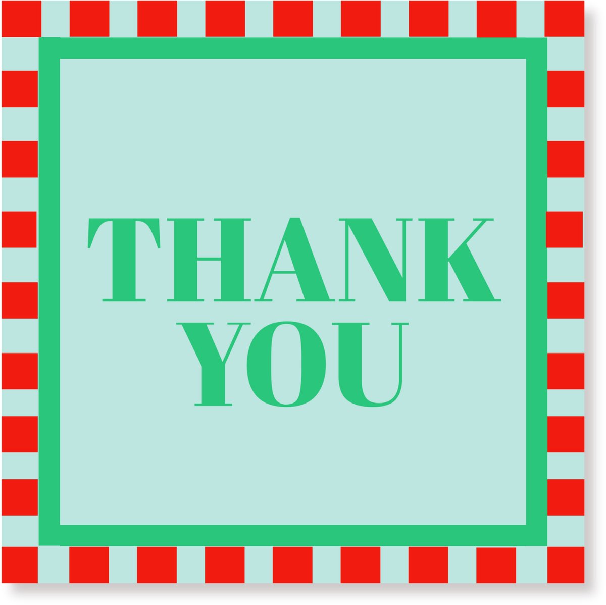 Housevitamin Papieren Servetten 33x33 cm – 3-laags – Thank You – Mint/ Groen/ Rood – FSC-gecertificeerd – 20 stuks – Feestservetten – Party Decoratie – Tafelstyling