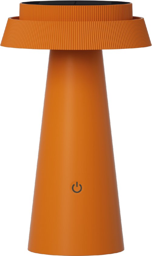 Luxus Europe - Draadloze Tafellamp Solar Mambo - Oranje - Tafellamp voor buiten - Waterbestendig - Zonne-energie en USB-C - Dimbaar - Oplaadbaar