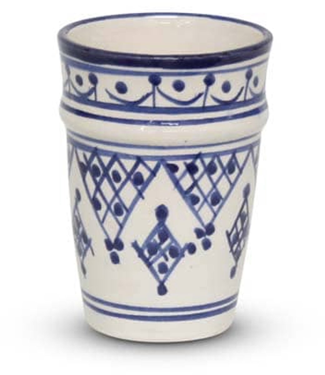 Safaary - Marokkaanse Beker Blauw Zerbia Beldi Ø 8 x 11cm