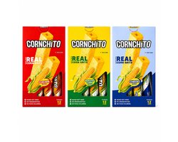 Cornchito Corn Sticks Combi Pack – Chicken, Roasted Corn & Cheese – 3 x 12 stuks – Gebakken Maissticks – Halal – Glutenvrij
