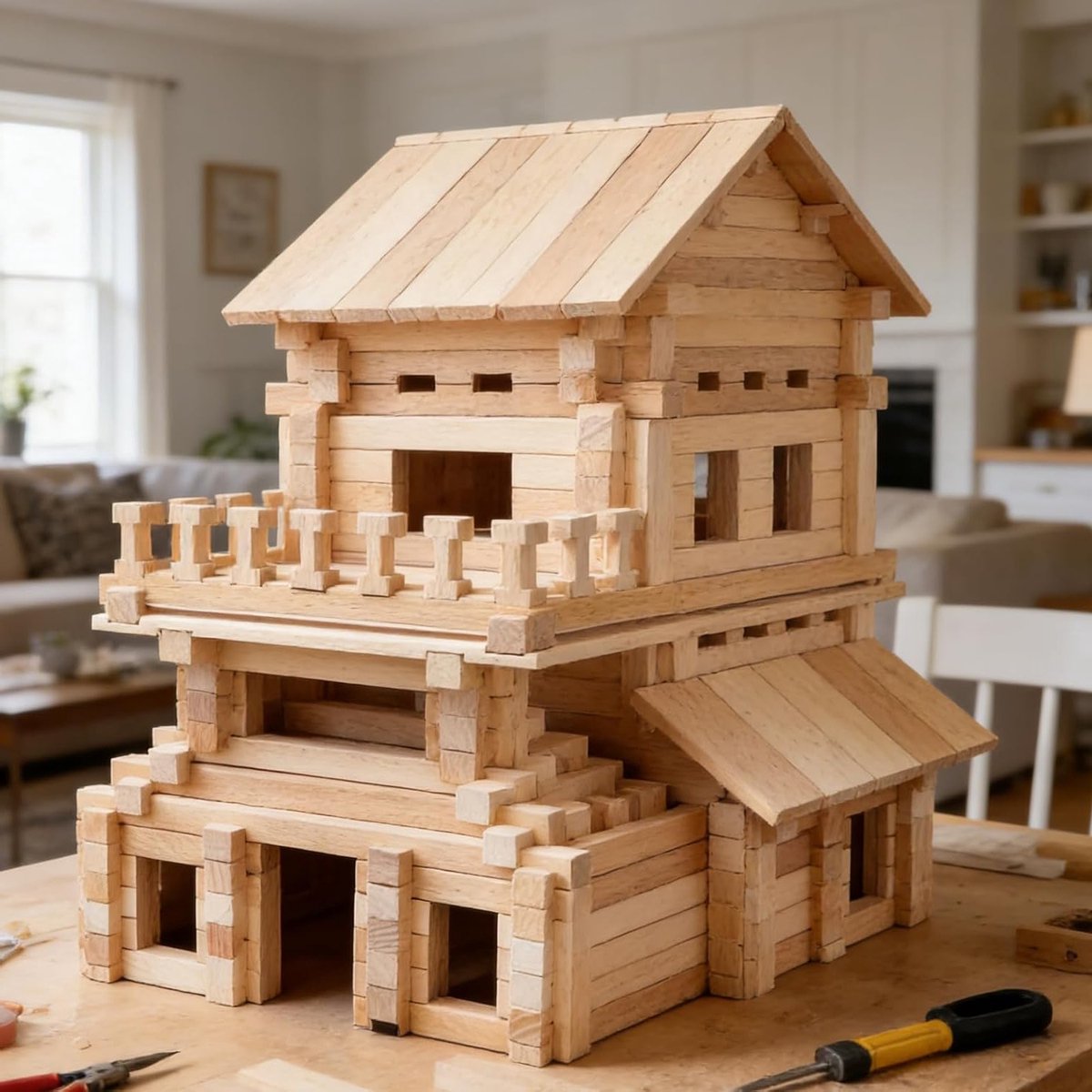 200 stuks vierkante houten stokjes voor knutselen, DIY-projecten en creatieve reparaties, 5 x 5 x 300 mm — cadeau in Hobby - foto 4