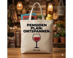 Pensioen plan otnspannen elke dag - tote bag - grappige tas - Pensioen - cadeau - verjaardag - funny gift - Werk Humor - Sarcasme - Pensioen Cadeau Idee - Cadeau voor Collega