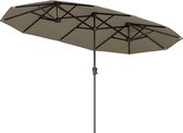 LifeGoods Dubbele Parasol - Tuin - 220x400cm - tot 8 Personen - Waterdicht - UPF50+ - Taupe