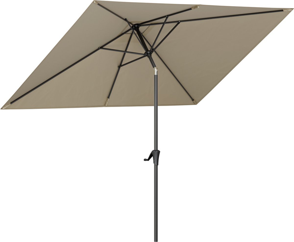 Bol.com LifeGoods Parasol - Tuin - 268x178cm - 30° Kantelbaar - Waterdicht - UPF50+ - Taupe aanbieding