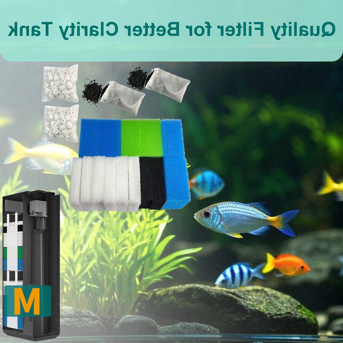 Complete Set van 22 Aquarium Filter Media Kits voor Juwel Bioflow 3.0 - Inclusief Fijne Filters, Koolstoffilters en Nitraatfilters voor Optimale Waterkwaliteit thumbnail 6